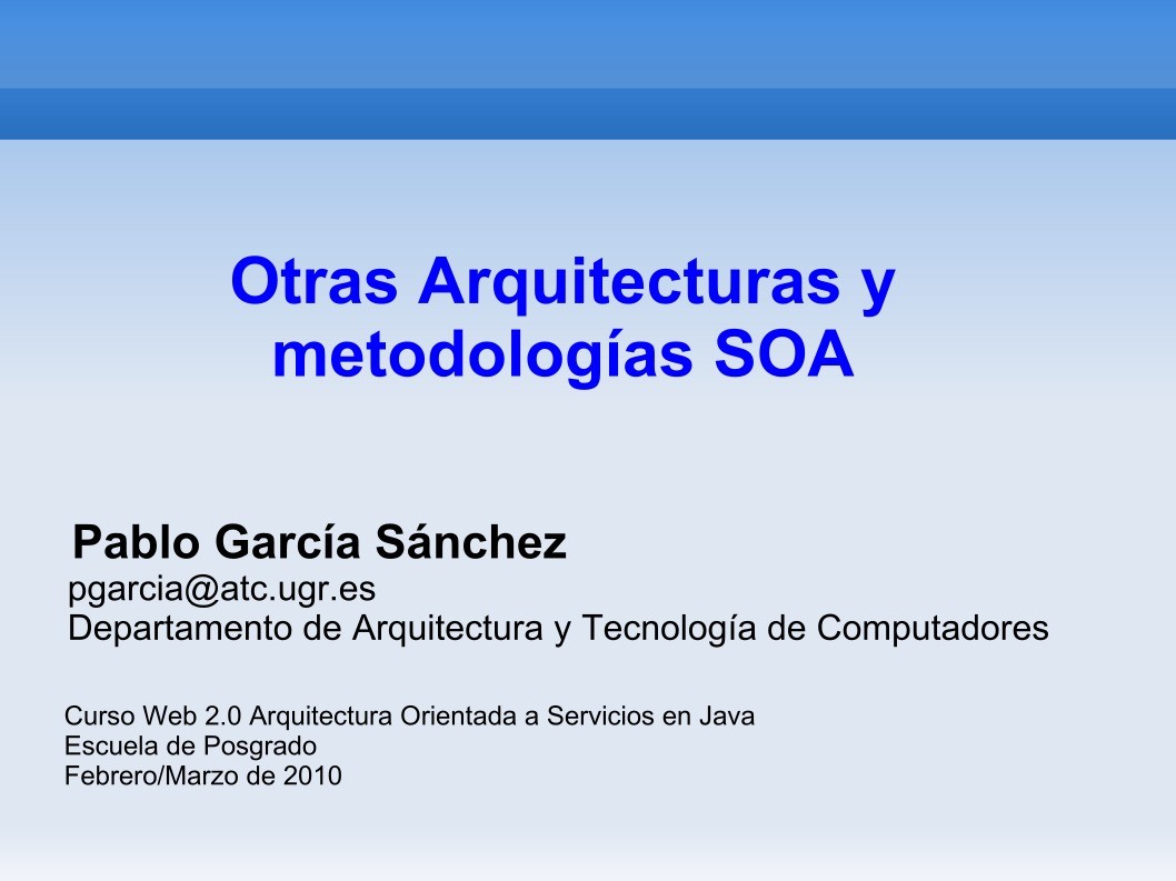 Imágen de pdf Otras Arquitecturas y metodologías SOA