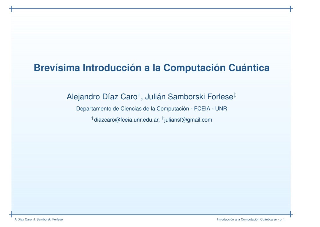 Imágen de pdf Brevísima Introducción a la Computación Cuántica