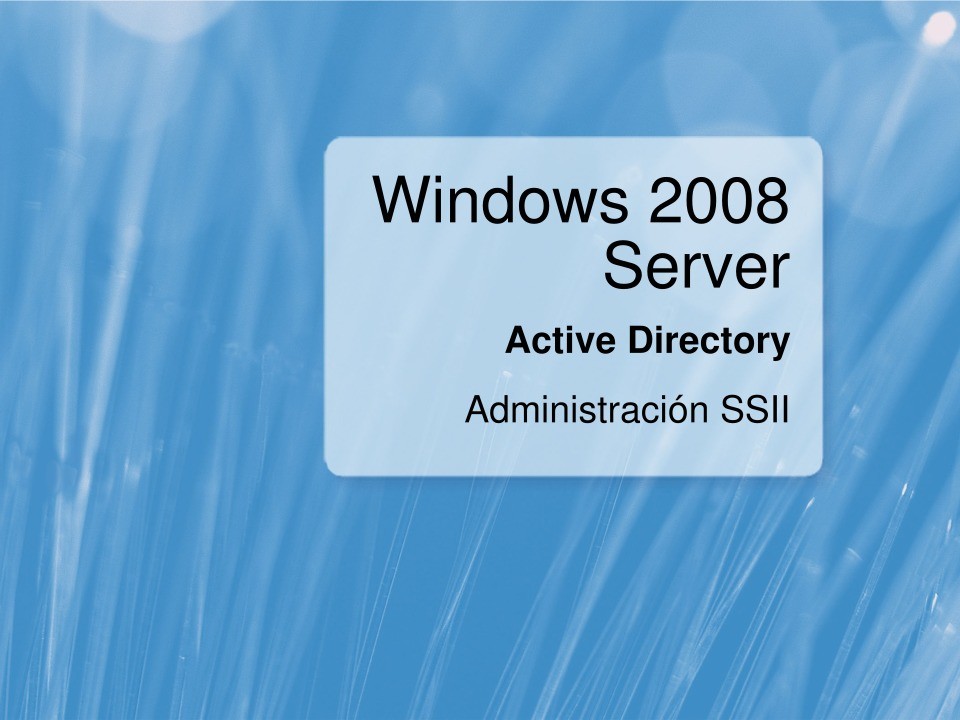 Imágen de pdf Windows 2008 Server - Active Directory - Administración SSII