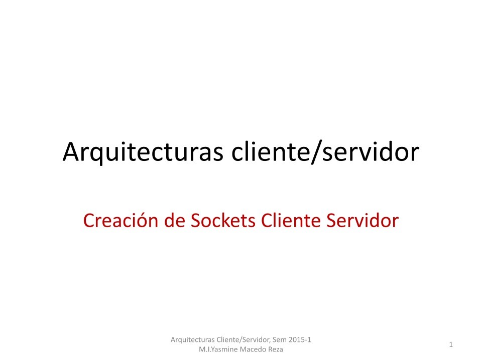 Imágen de pdf Arquitecturas cliente/servidor - Creación de Sockets Cliente Servidor