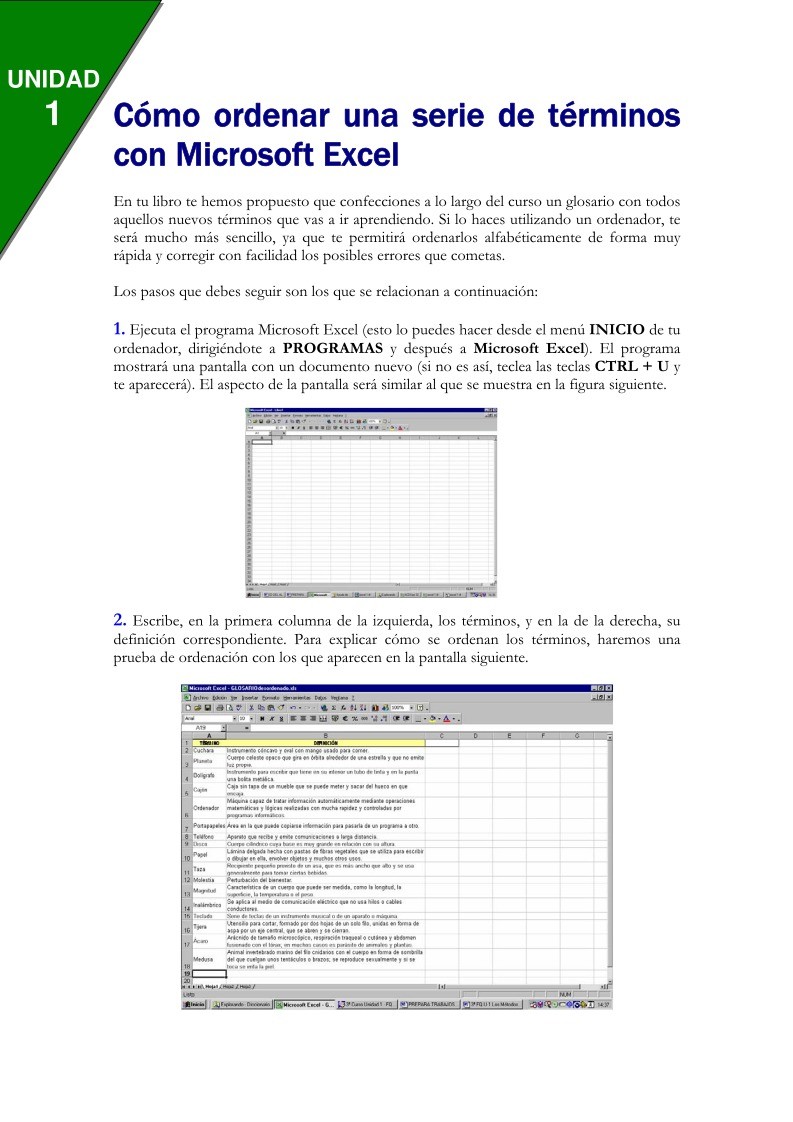 Imágen de pdf Cómo ordenar una serie de términos con Microsoft Excel
