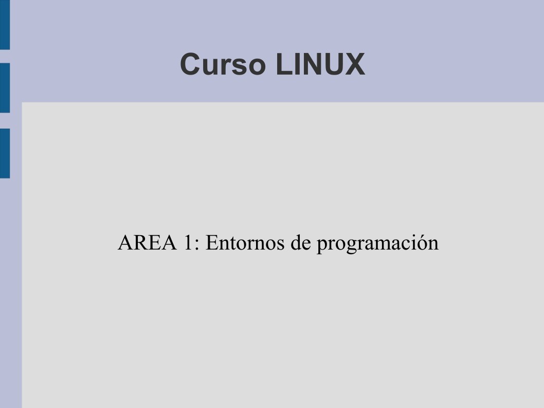 Imágen de pdf AREA 1: Entornos de programación - Curso Linux