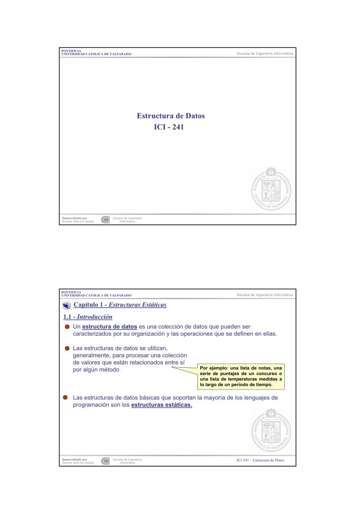 Imágen de pdf Cap 1 - Estructura de Datos (ICI - 241)