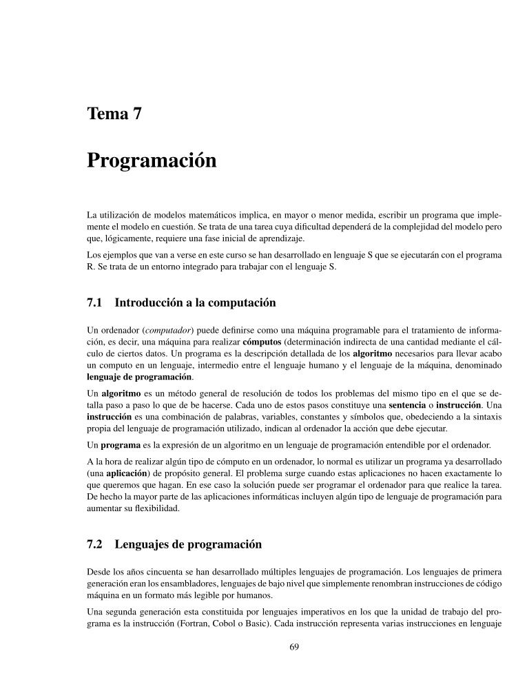 Imágen de pdf Tema 7 - Programación
