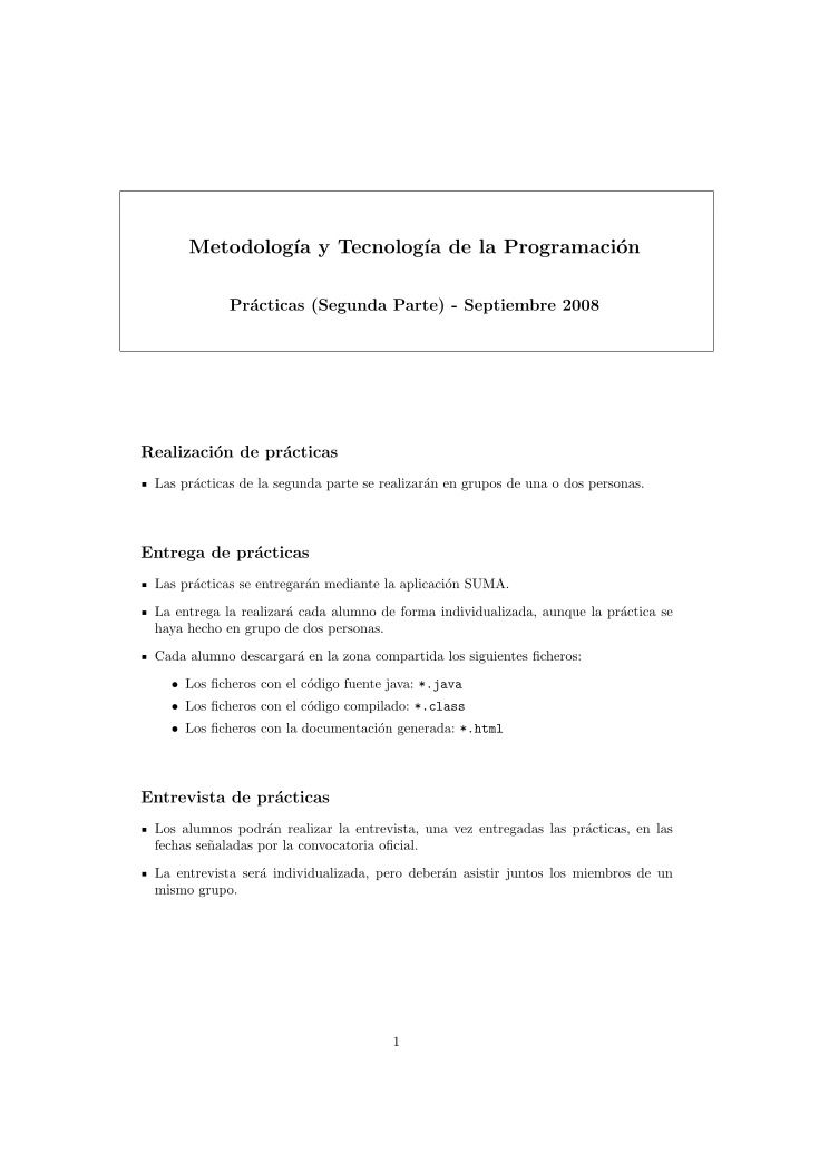Imágen de pdf metodología y Tecnología de la Programación - prácticas - segunda parte