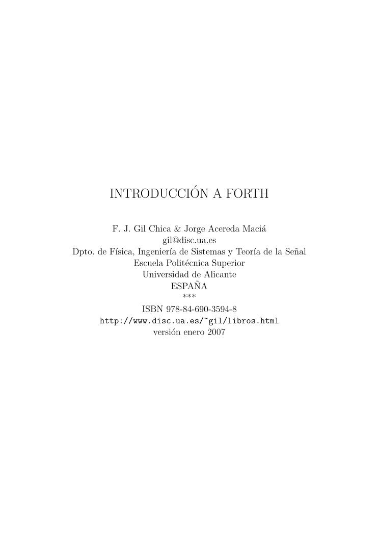 Imágen de pdf Introducción a forth