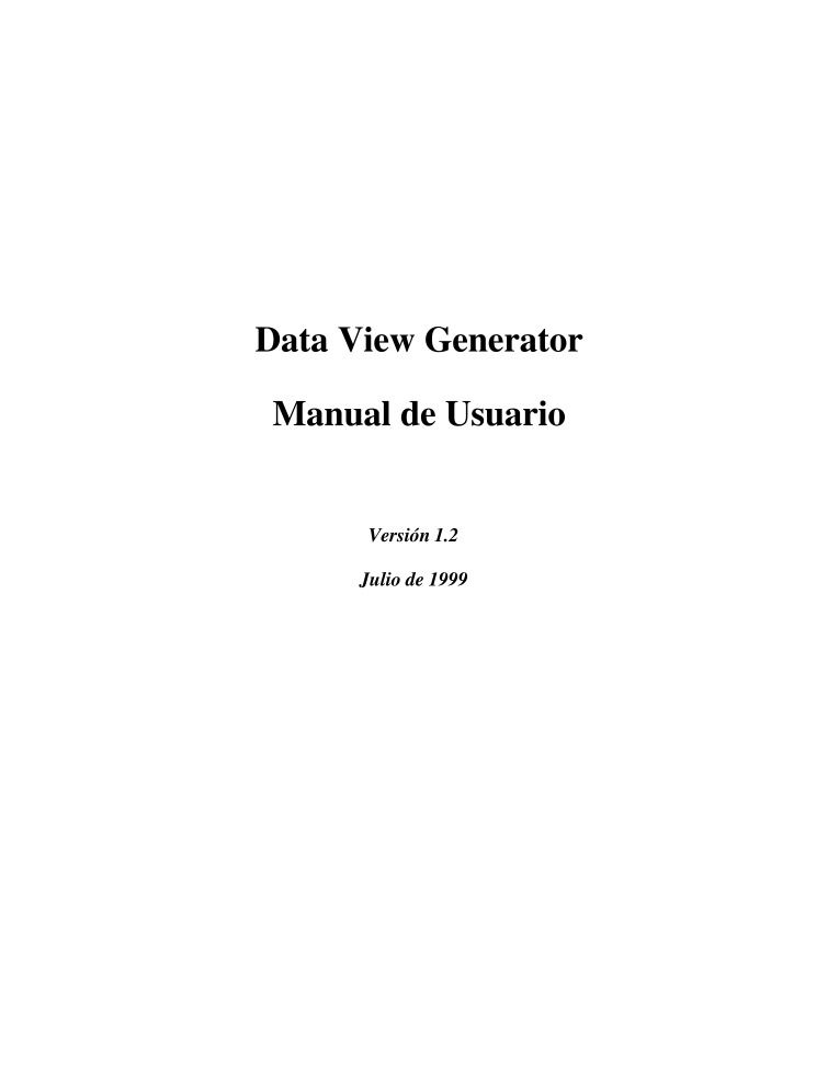 Imágen de pdf Data View Generator - Manual de Usuario
