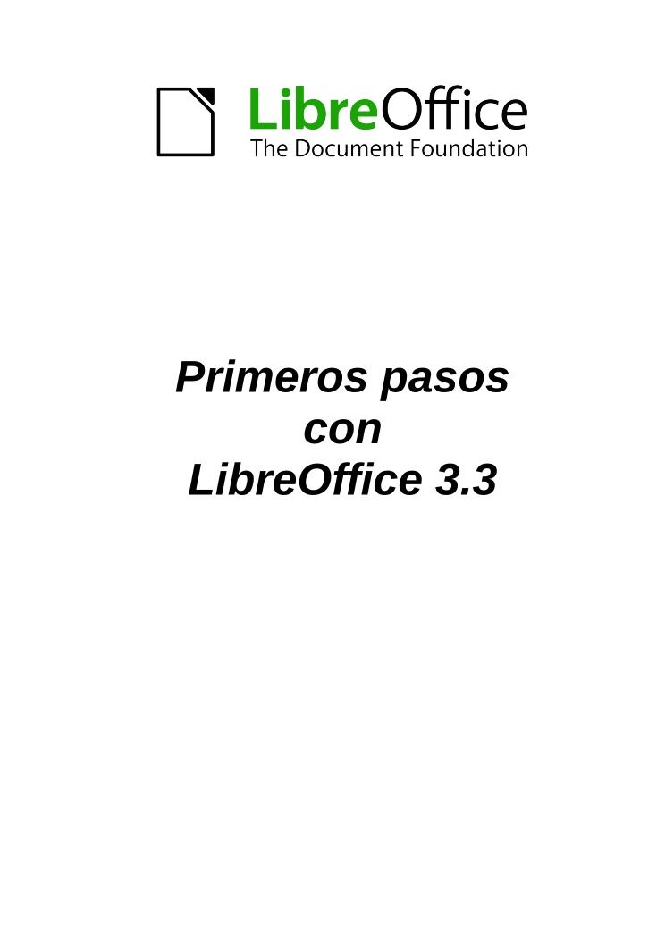 Imágen de pdf Primeros pasos con LibreOffice 3.3