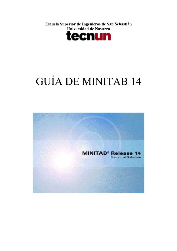 Imágen de pdf Guía de Minitab 14