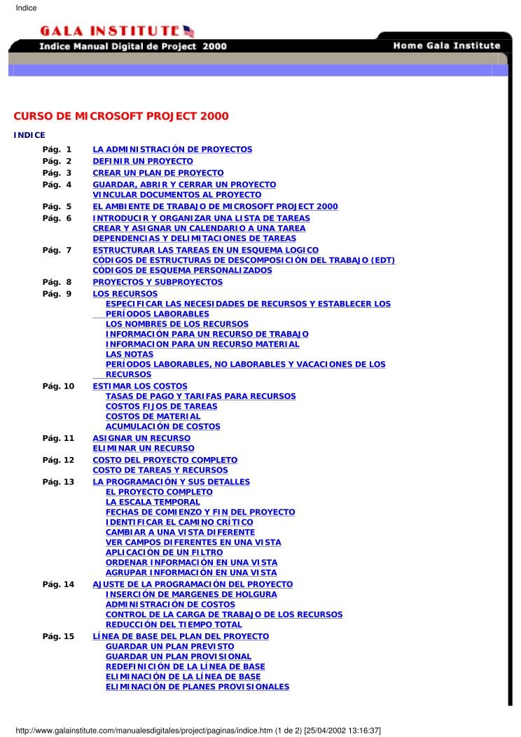 Imágen de pdf Curso de Microsoft Project 2000