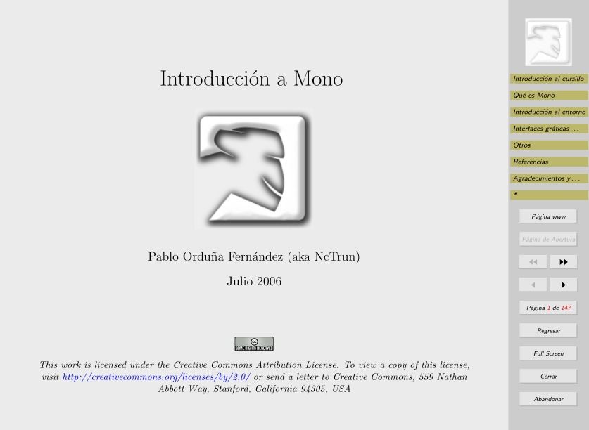 Imágen de pdf introducción a Mono