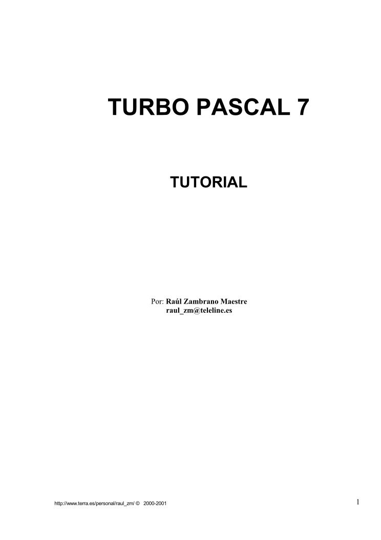 Imágen de pdf TURBO PASCAL 7 - Tutorial