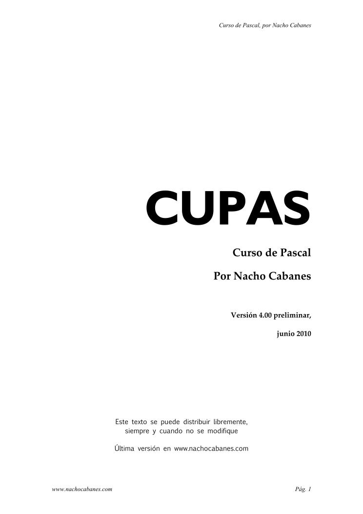 Imágen de pdf CUPAS - Curso de Pascal