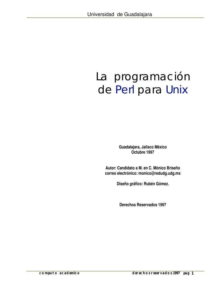 Imágen de pdf La programación de Perl para Unix