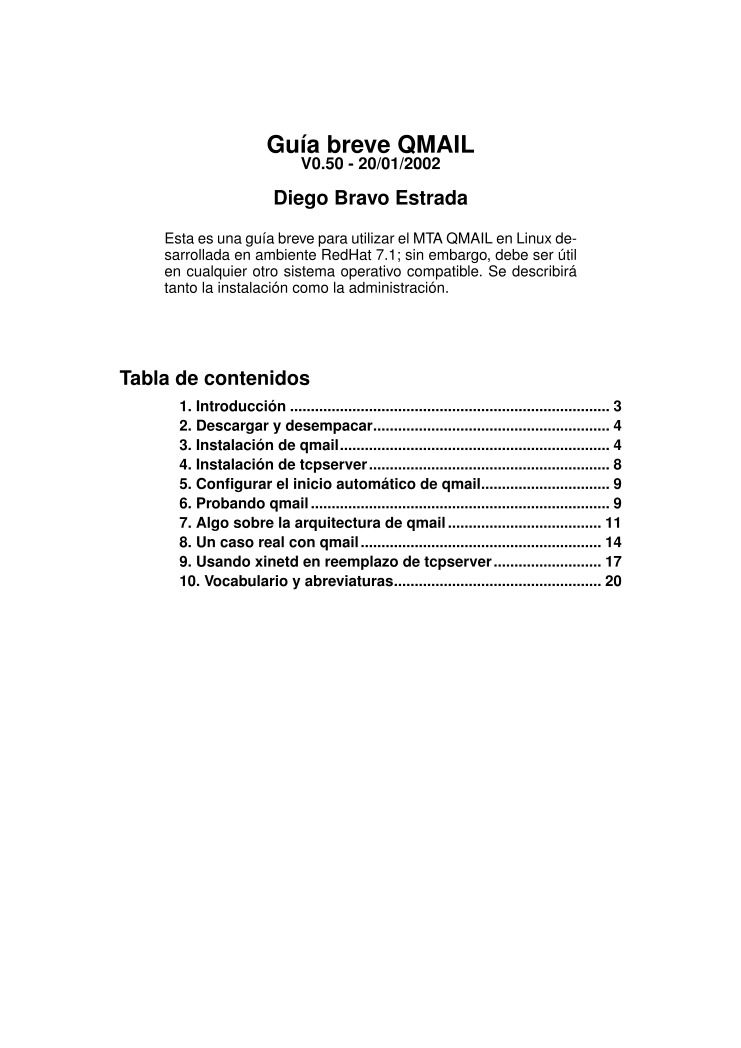 Imágen de pdf Guia breve qmail