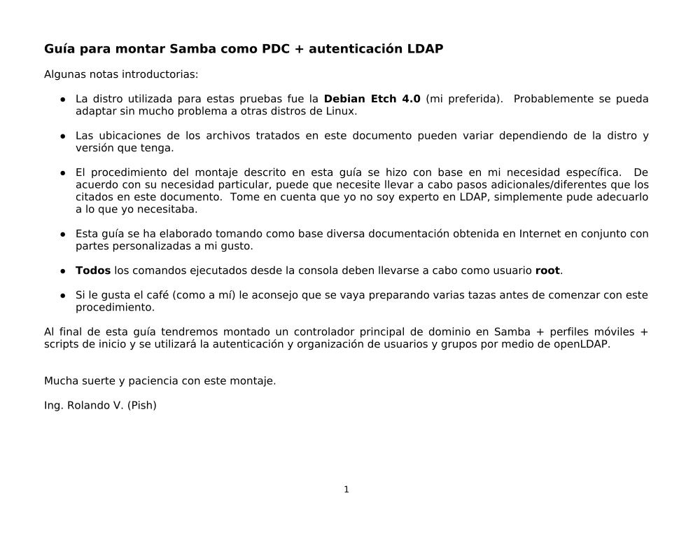 Imágen de pdf Guía para montar samba como PDC + autenticación LDAP