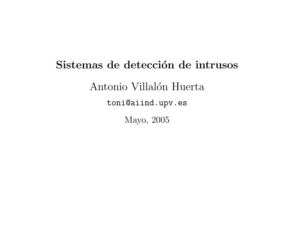 Imágen de pdf Sistemas de detección de intrusos