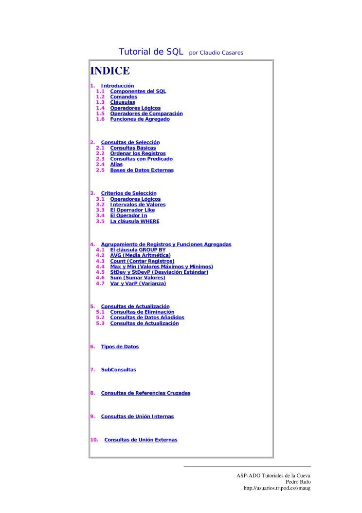 Imágen de pdf Tutorial de SQL