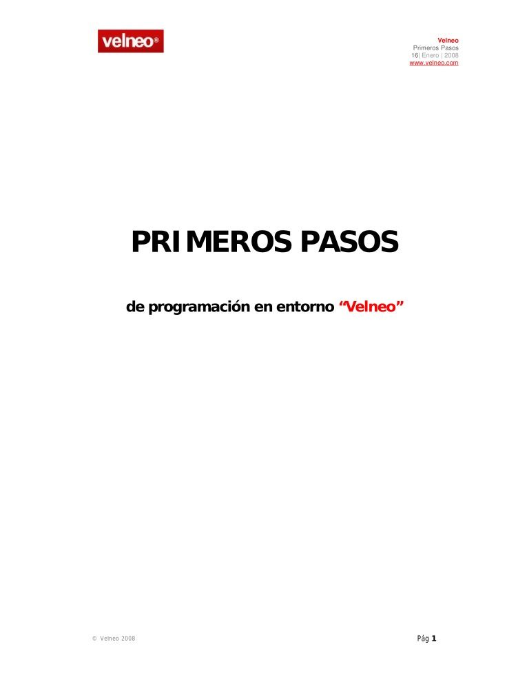 Imágen de pdf primeros pasos velneo