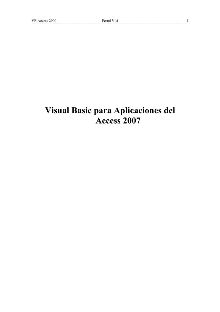 Imágen de pdf Visual Basic para Aplicaciones del Access 2007
