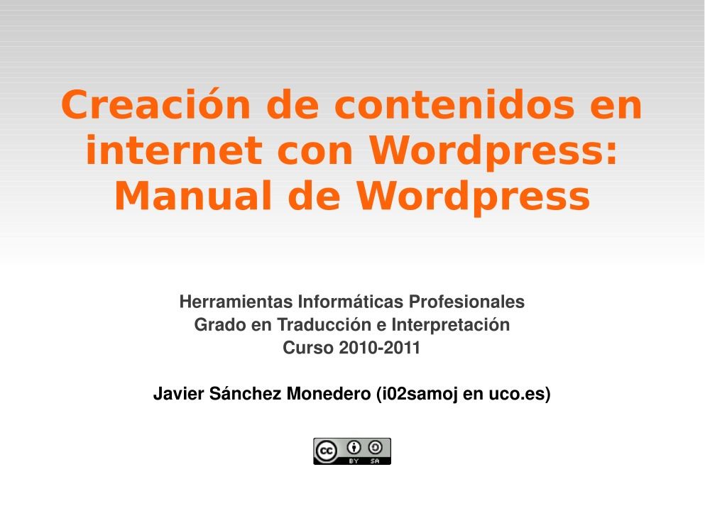 Imágen de pdf Creación de contenidos en Internet con Wordpress