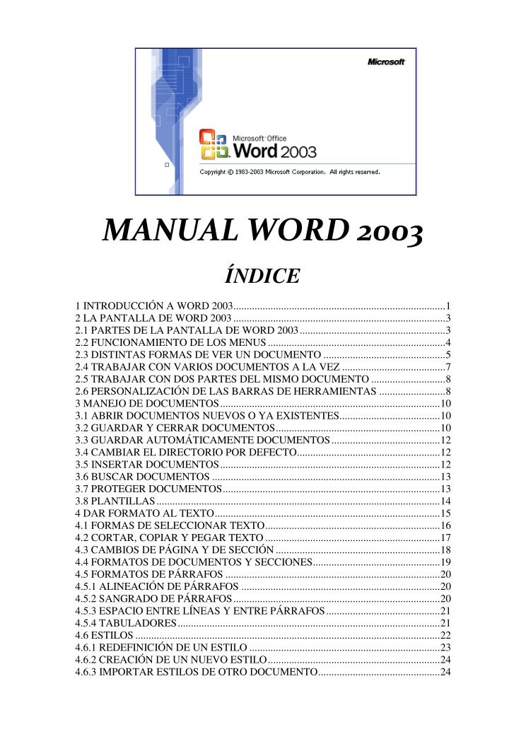Imágen de pdf Manual Word 2003