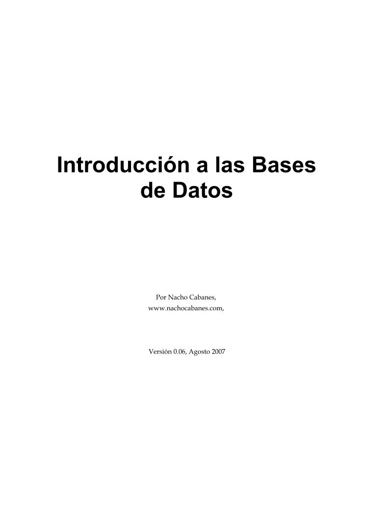 Imágen de pdf Introducción a las Bases de Datos