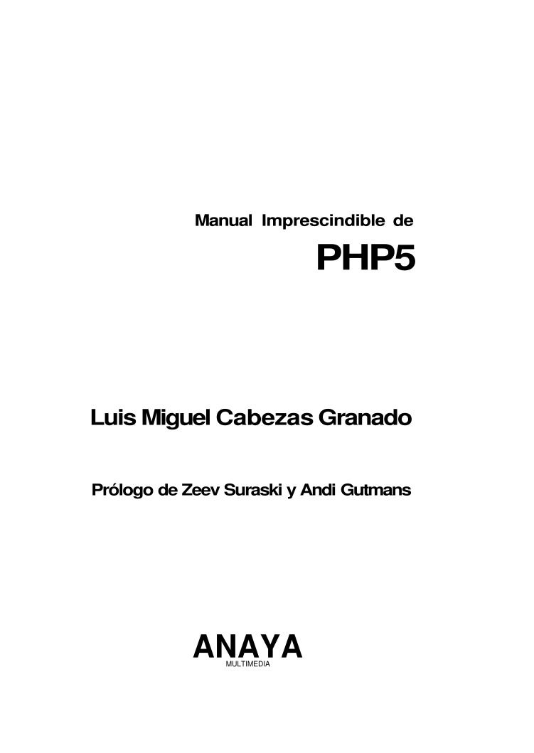 Imágen de pdf Manual imprescindible de PHP5