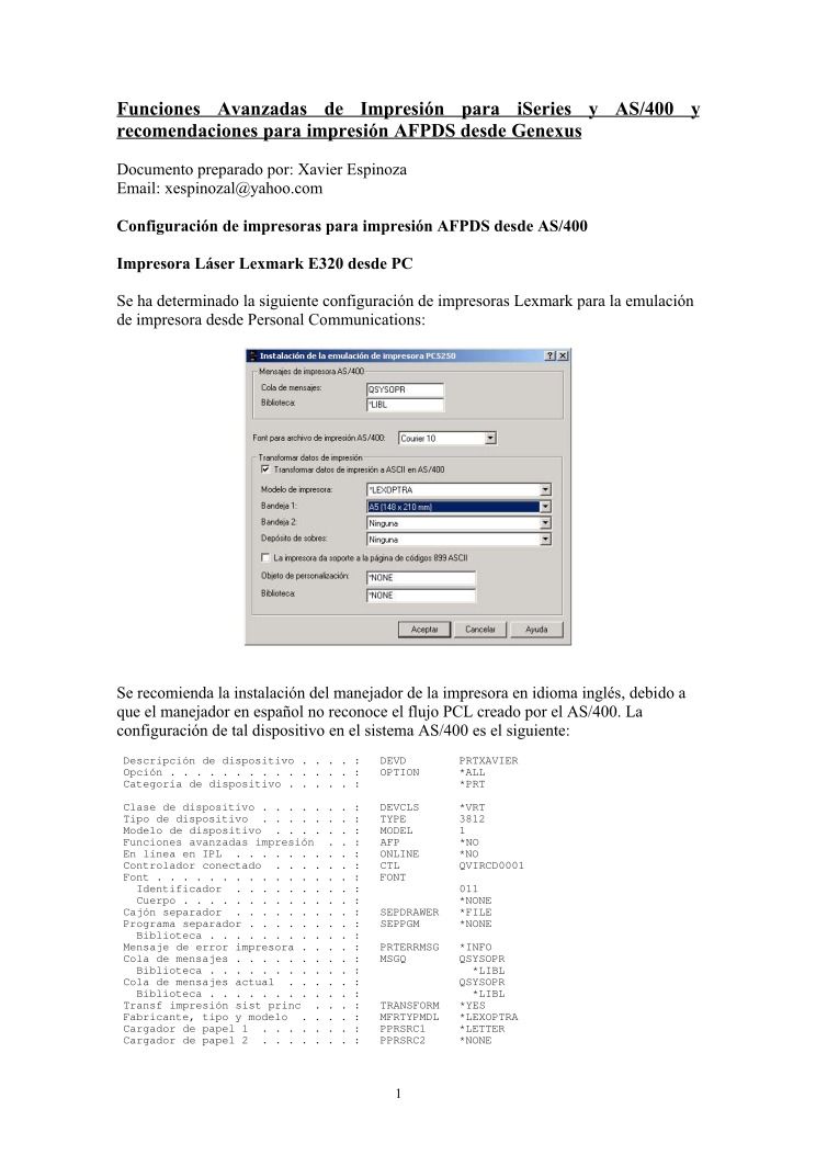 Imágen de pdf Funciones Avanzadas de Impresión para iSeries y AS/400