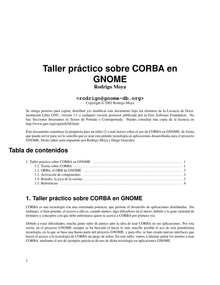 Imágen de pdf Taller práctivo sobre CORBA en GNOME