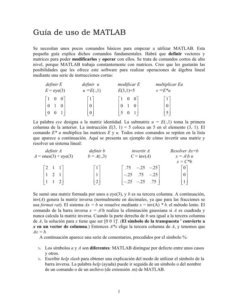 Imágen de pdf Guía de uso de MATLAB Tutorial