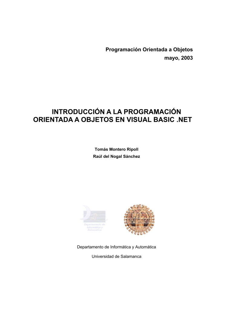 Imágen de pdf Introducción a la programación orientada a objetos en Visual Basic .NET