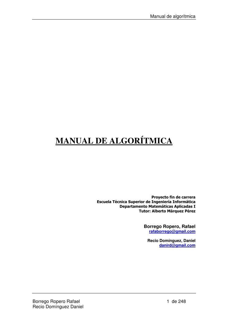 Imágen de pdf Manual de Algorítmica