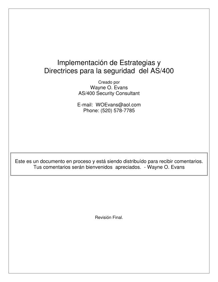 Imágen de pdf Implementación de estrategias y directrices para la seguridad del AS/400
