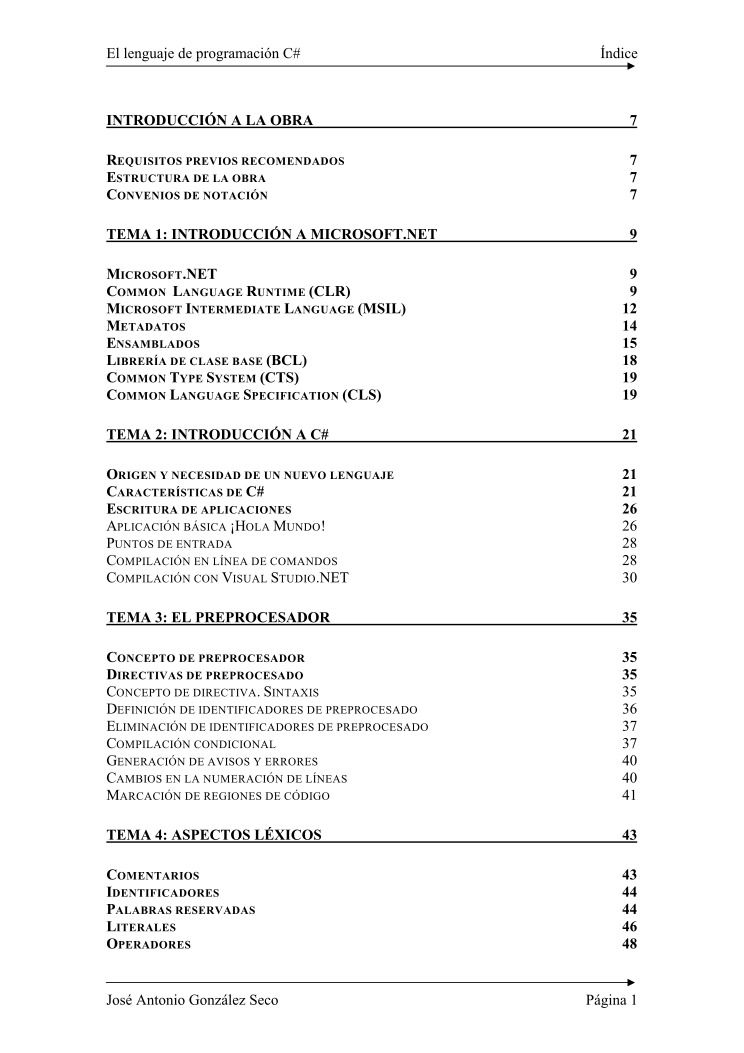 Imágen de pdf El lenguaje de programación C#