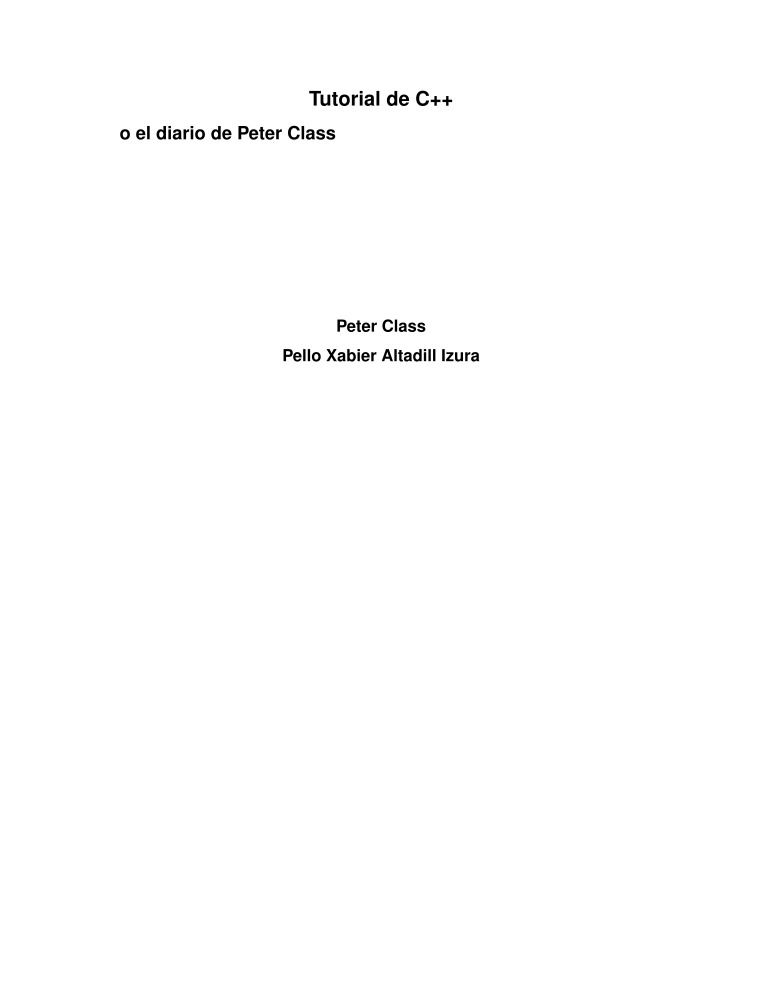 Imágen de pdf Tutorial de C++ o el diario de Peter Class