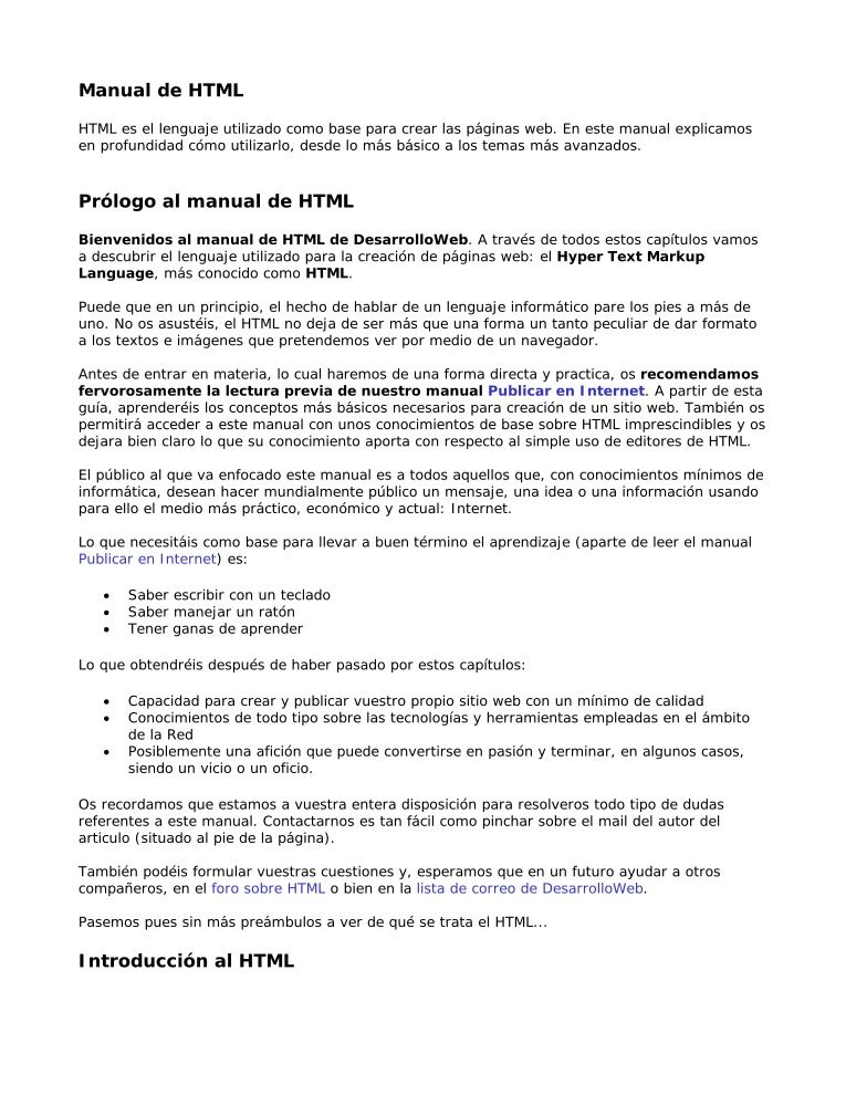 Imágen de pdf Manual de HTML