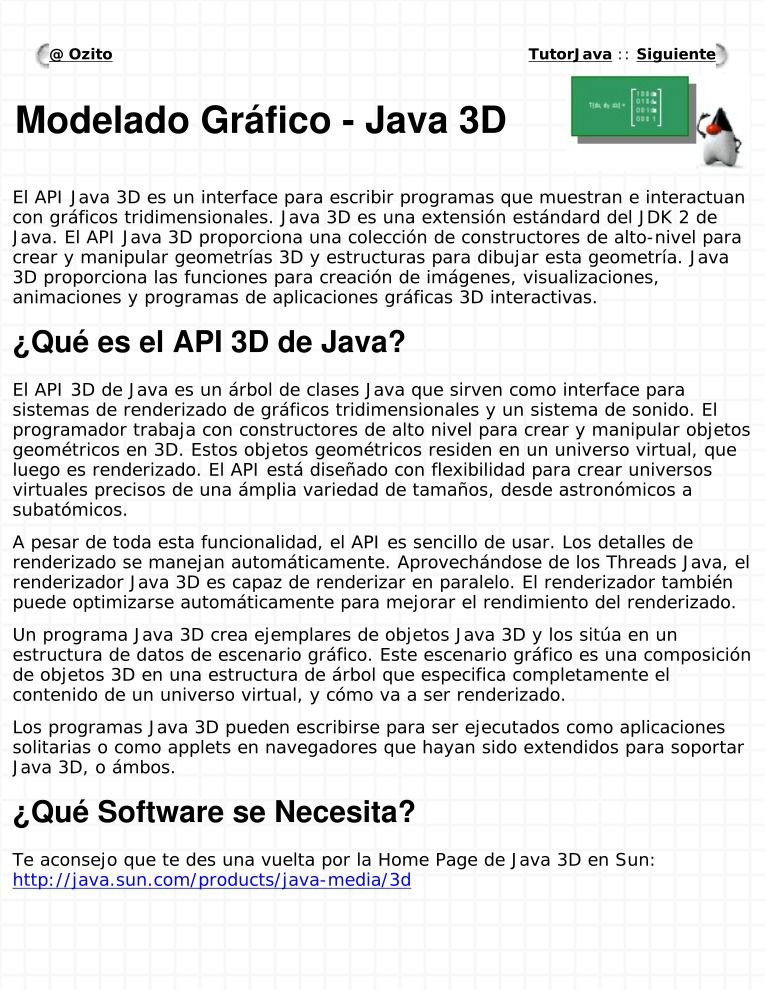 Imágen de pdf Tutor - Java 3D
