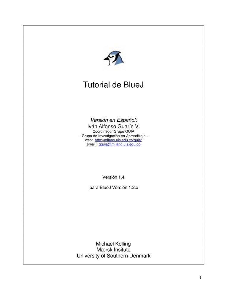 Imágen de pdf Tutorial de Bluej