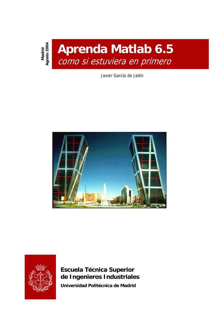 Imágen de pdf Aprenda Matlab 6.5 como si estuviera en primero