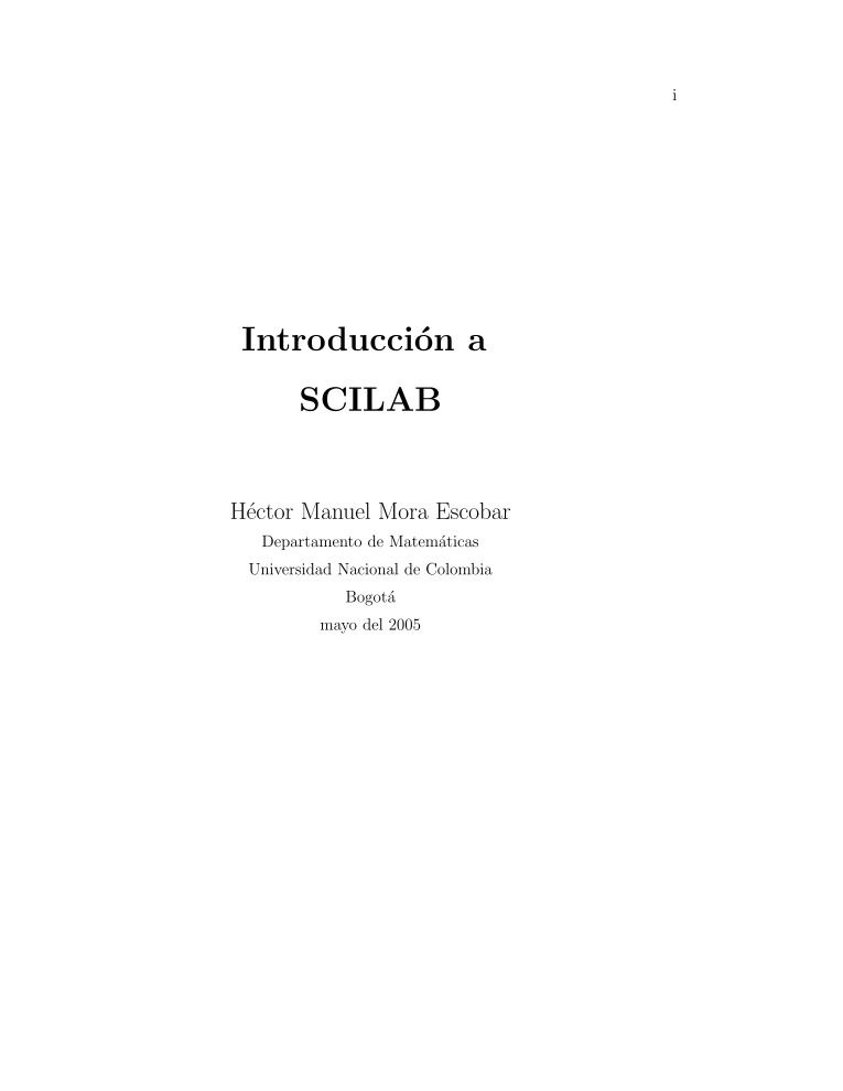 Imágen de pdf Introducción a SCILAB