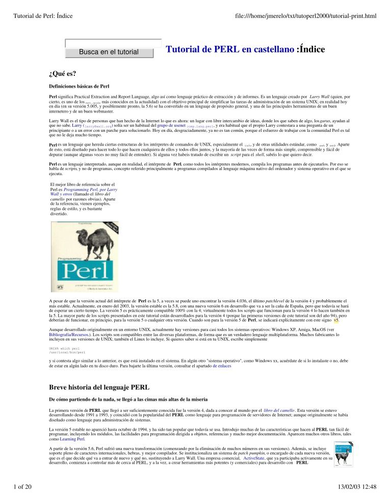 Imágen de pdf tutorial de Perl en castellano