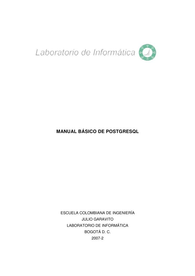 Imágen de pdf Manual básico de PostgreSQL