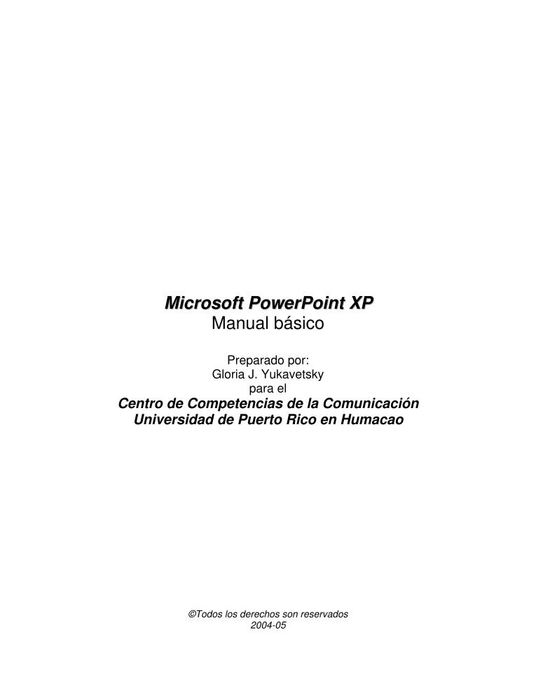 Imágen de pdf Microsoft PowerPoint XP - Manual básico