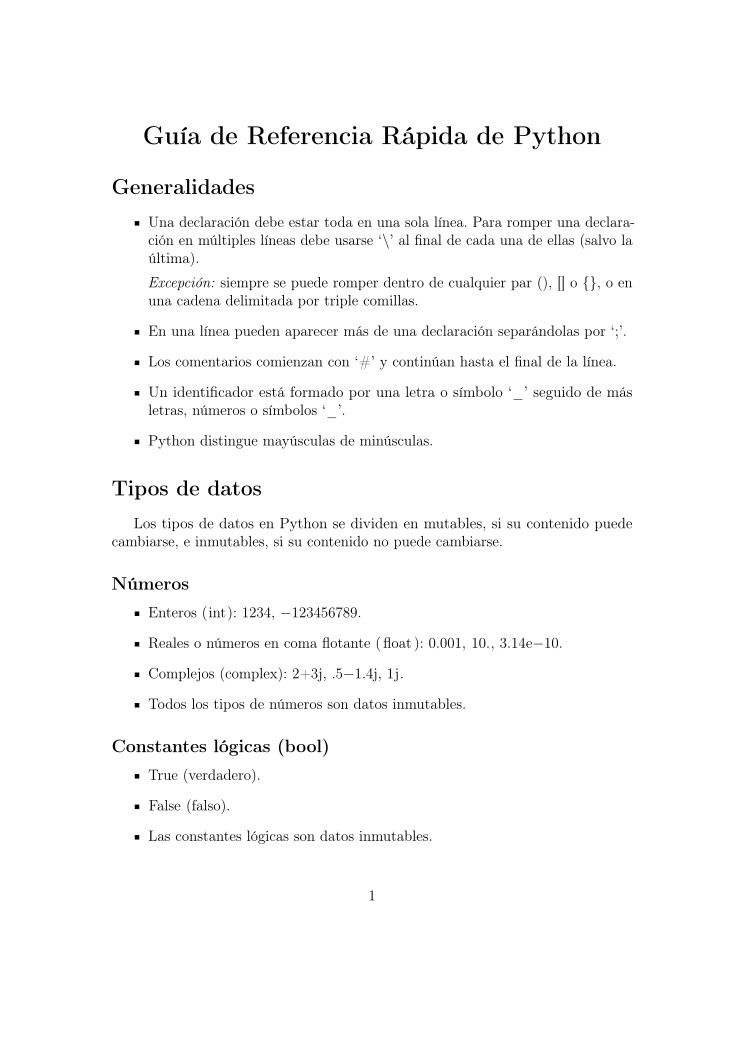 Imágen de pdf Guía de referencia rápida de Python
