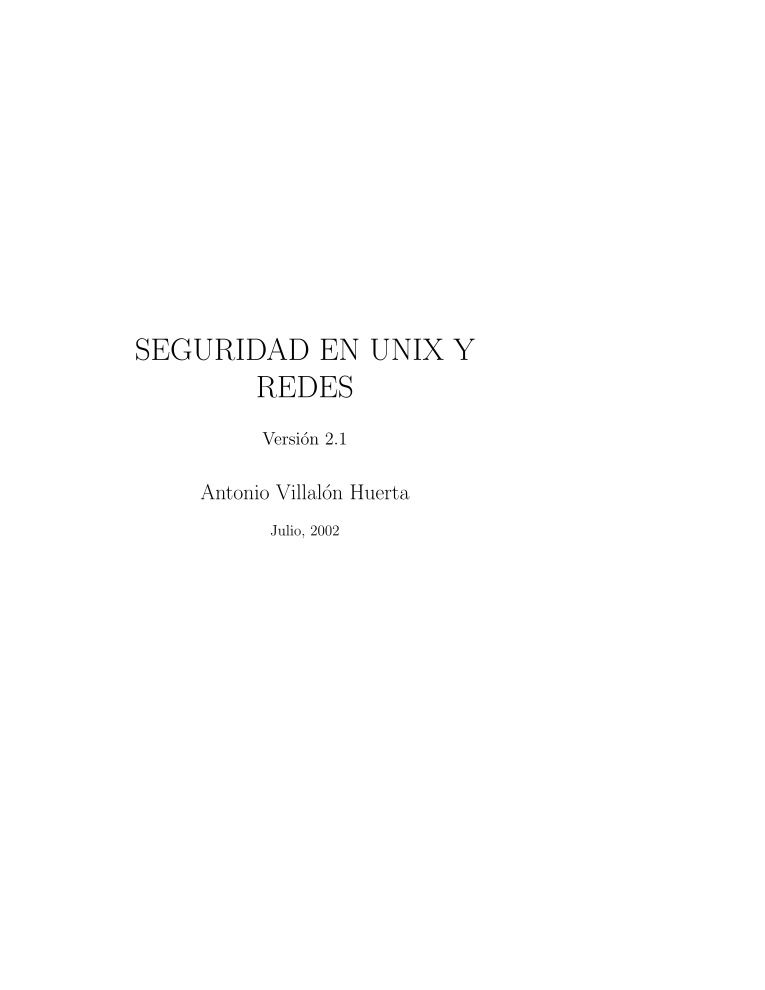 Imágen de pdf Seguridad en Unix y redes Ver. 2.1