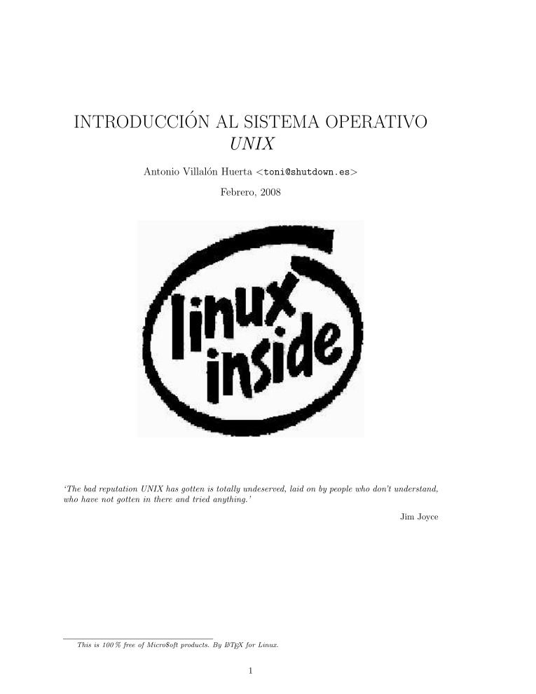 Imágen de pdf Introducción al sistema operativo UNIX