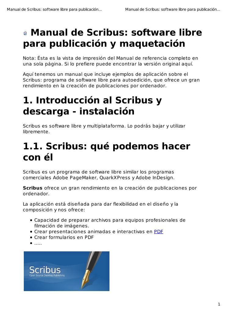 Imágen de pdf ebook scribus software libre para publicacion y maquetacion