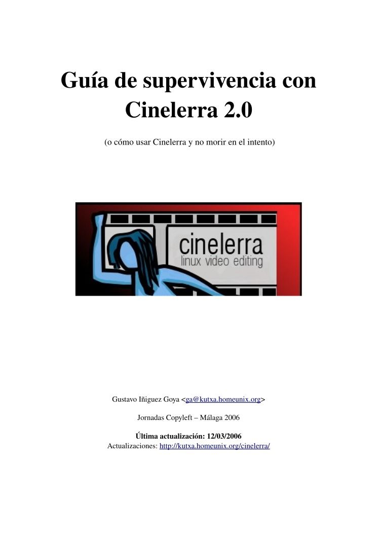 Imágen de pdf Guía de supervicencia con Cinelerra 2.0
