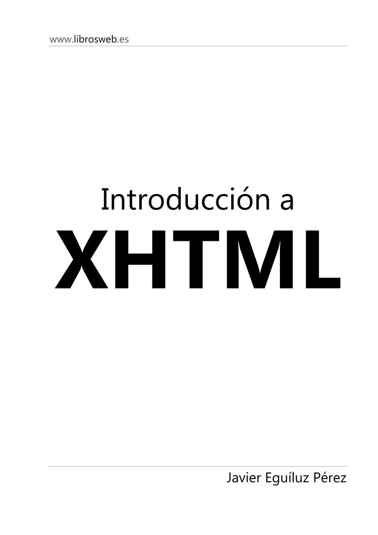 Imágen de pdf Introduccion a XHTML